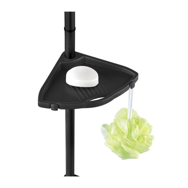Mensola da bagno telescopica/ad angolo nera in plastica Compact – Wenko-image-3