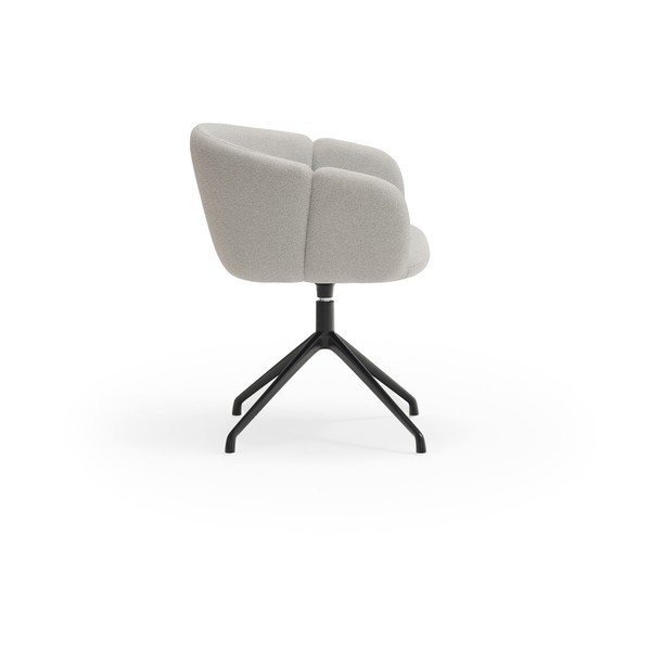 Sedia da pranzo grigio chiaro in imbottito con braccioli Add – Teulat-image-2