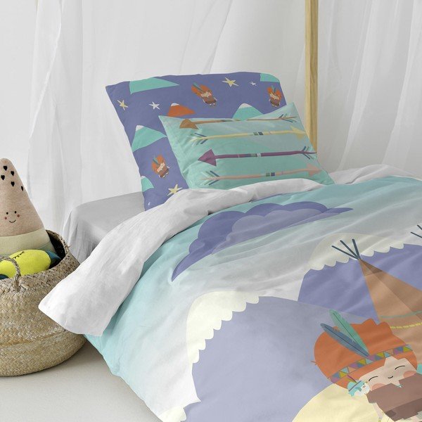 Biancheria da letto per bambini in puro cotone , 140 x 200 cm Indian Night - Happynois-image-3