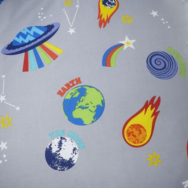 Lenzuolo con angoli per bambini grigio per letto singolo 90x190 cm Lost In Space – Catherine Lansfield-image-2