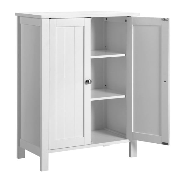 Mobile da bagno bianco con anta, larghezza 60 cm - Songmics-image-4