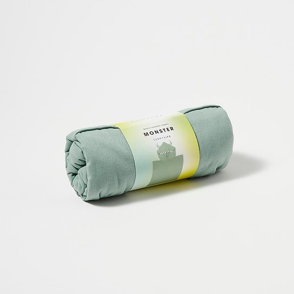 Asciugamano per neonato in cotone verde con cappuccio 62x63 cm Monster - Sunnylife-image-3