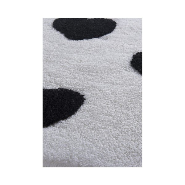 Tappeto da bagno bianco e nero Crasso Hearts, 100 x 60 cm - Foutastic-image-2