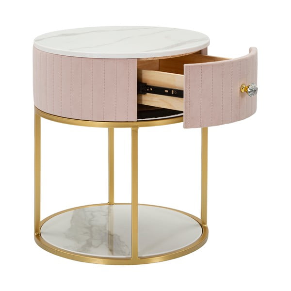 Comodino in rosa chiaro e oro Montpellier - Mauro Ferretti-image-2