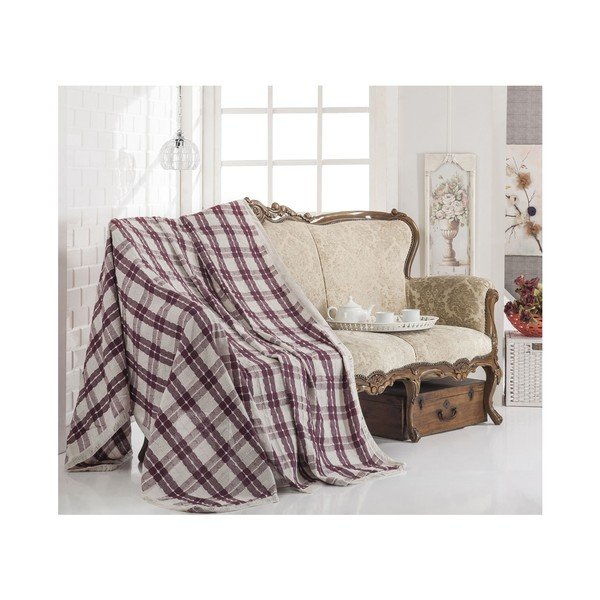 Coperta in cotone a quadri Cosy, 180 x 230 cm - Mijolnir