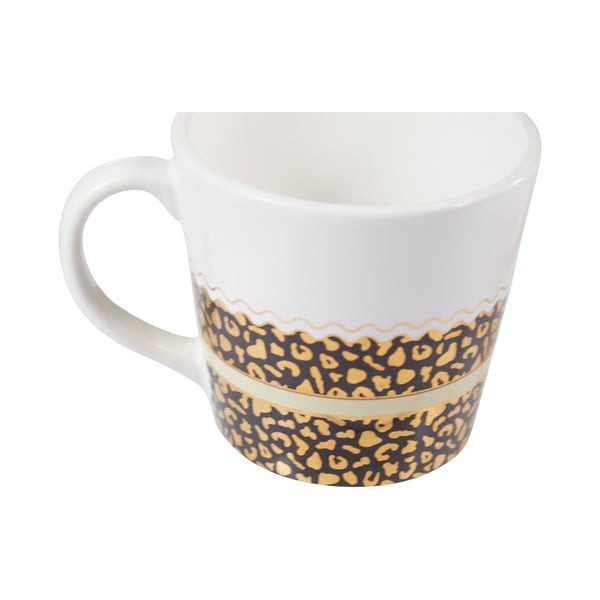 Tazze in gres di colore bianco-oro in set da 2 300 ml London - Premier Housewares-image-1
