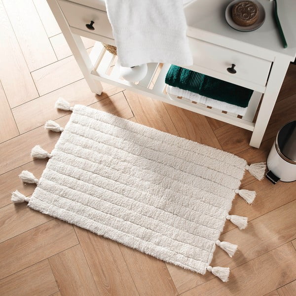 Tappetino per il bagno bianco 50x80 cm Minatis – douceur d'intérieur-image-1