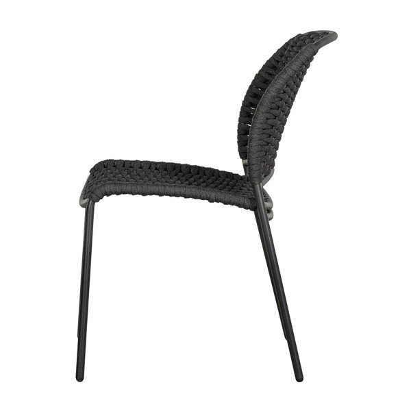 Set di 2 sedie da giardino in metallo nero Taku - Exotan-image-2