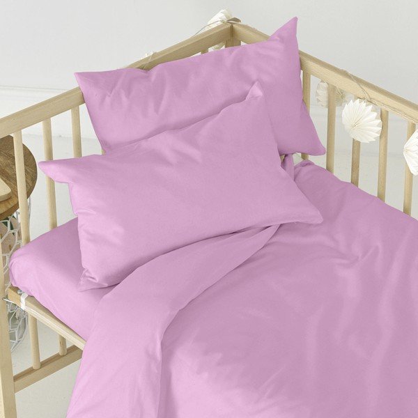 Lenzuolo elastico di puro cotone rosa, 70 x 140 cm Basic - Mr. Fox-image-1