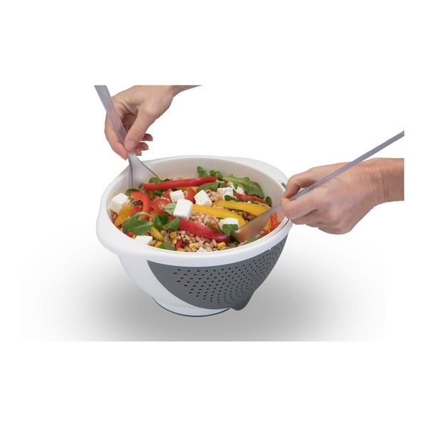 Ciotola bianca con colino 2in1 , Ø 28 cm - Metaltex-image-2