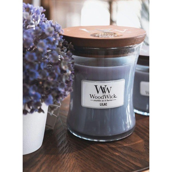 Candela profumata al lillà, 55 ore di combustione Lilac - WoodWick-image-1