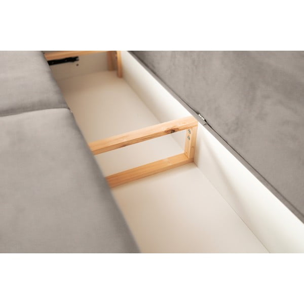Divano beige allungabile/con contenitore e rivestimento in ciniglia 236 cm Silva – ELTAP-image-3