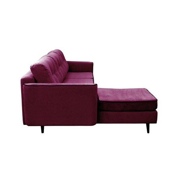 Divano letto viola con gambe nere Dragonfly, angolo sinistro - Mazzini Sofas-image-3
