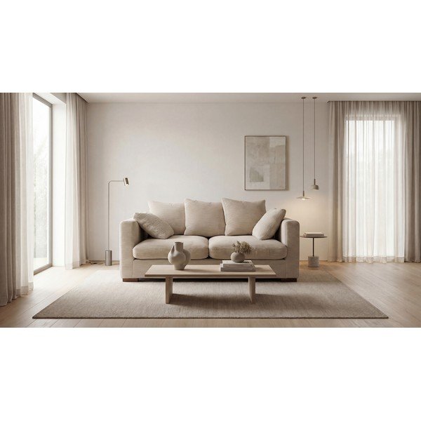 Divano in velluto a coste beige 175 cm Comfy - Scandic-image-1