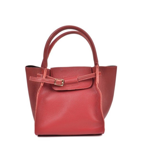 Červená kožená kabelka Roberta M Pola Rosso-image-3