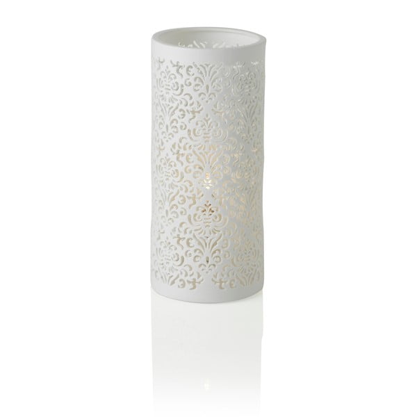Lampada da tavolo in porcellana Jacquard, altezza 28 cm - Brandani
