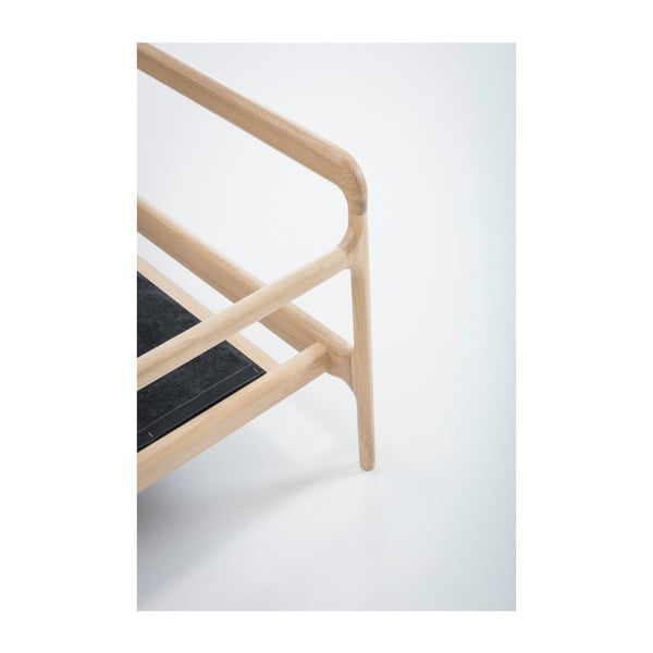 Divano in pelle di bufalo marrone cognac con struttura in rovere massiccio , 240 cm Fawn - Gazzda-image-3