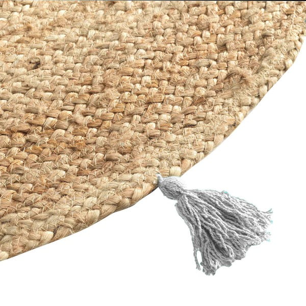 Tappeto rotondo bianco/di colore naturale in iuta ø 120 cm Shira – douceur d'intérieur-image-4