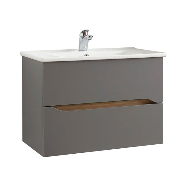 Mobile sospeso grigio senza lavello 72x51 cm Set 357 - Pelipal-image-2