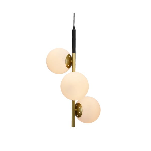 Lampada a sospensione color oro con paralume in vetro 32,5x32,5 cm Duo - Candellux Lighting-image-3