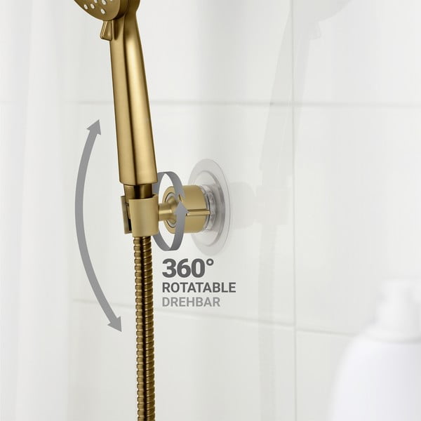 Supporto per soffione doccia senza foratura oro opaco in plastica Libertà – Wenko-image-2