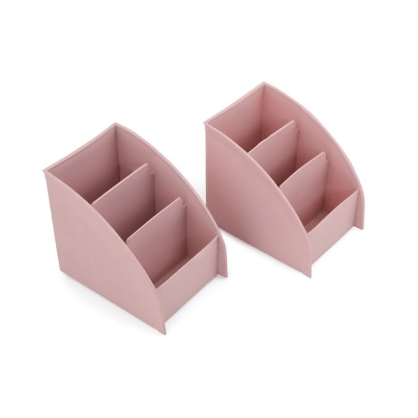 Organizer da bagno in plastica rosa per cosmetici - Hermia-image-4