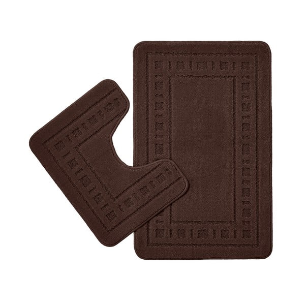 Set di tappetini per il bagno marrone scuro 2 pz per WC 50x80 cm Armoni – Catherine Lansfield