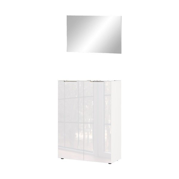 Mobile bianco per ingresso con specchio set 2 pz Genova - Germania