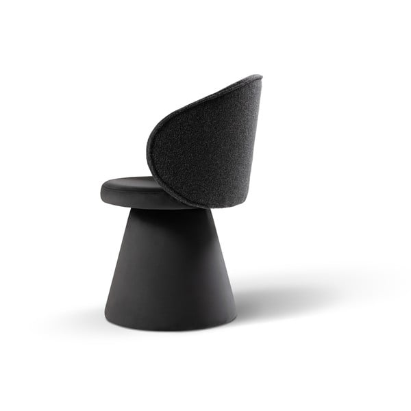 Poltrona grigio scuro con rivestimento in velluto Inez – Micadoni -image-3