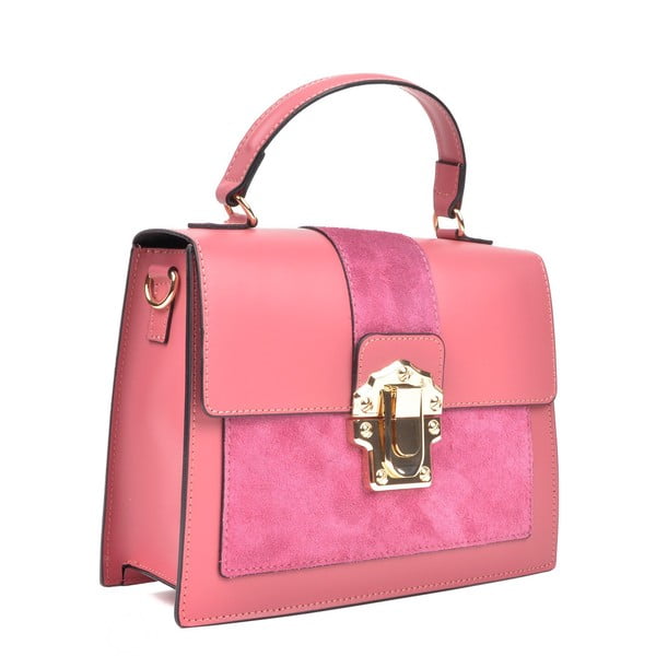 Borsetta in pelle rosa, 22 x 27 cm - Isabella Rhea-image-2