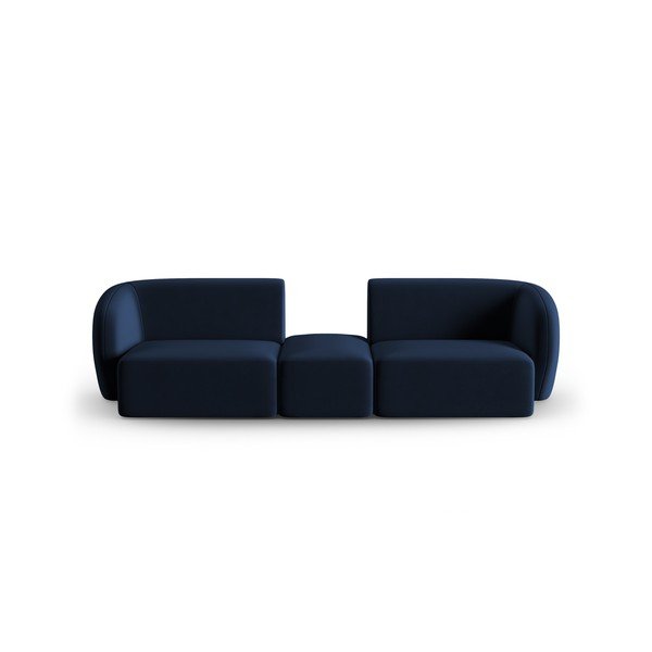 Divano blu con rivestimento in velluto 246 cm Paolo – Milo Casa