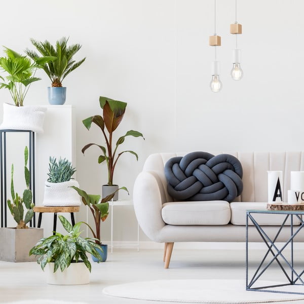 Lampadario bianco/di colore naturale ø 5 cm Orazio – LAMKUR-image-1