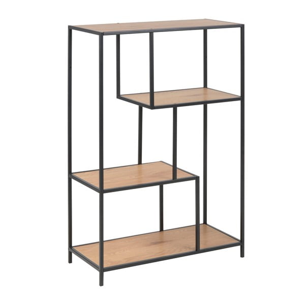 Libreria in rovere nero/naturale 77x114 cm Seaford - Actona-image-2