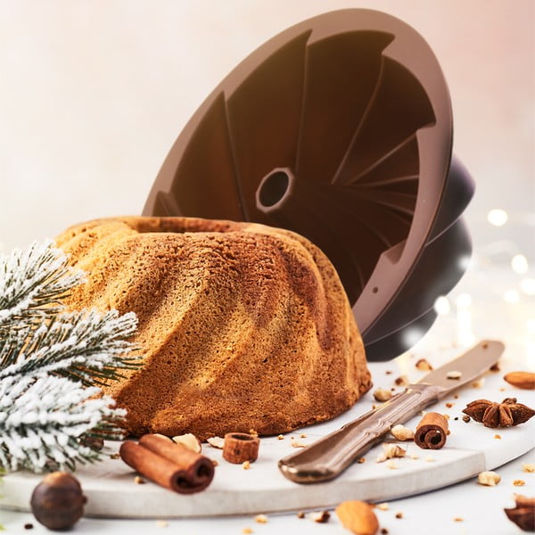 Stampo in silicone marrone per bundt cake Flower, ø 23,5 cm - Orion-image-3