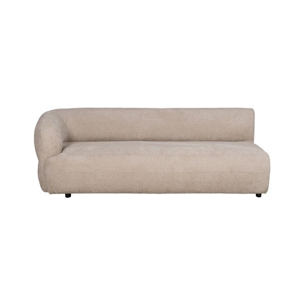 Divano beige con penisola a sinistra con rivestimento in ciniglia 199 cm Minimal – Ixia