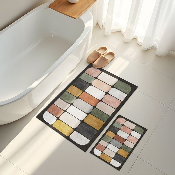 Set di tappetini per il bagno 2 pz 60x100 cm – Foutastic-image-4