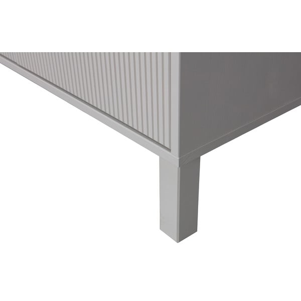 Cassettiera bassa grigio chiaro in legno di pino 94x91 cm Madu - WOOOD-image-4