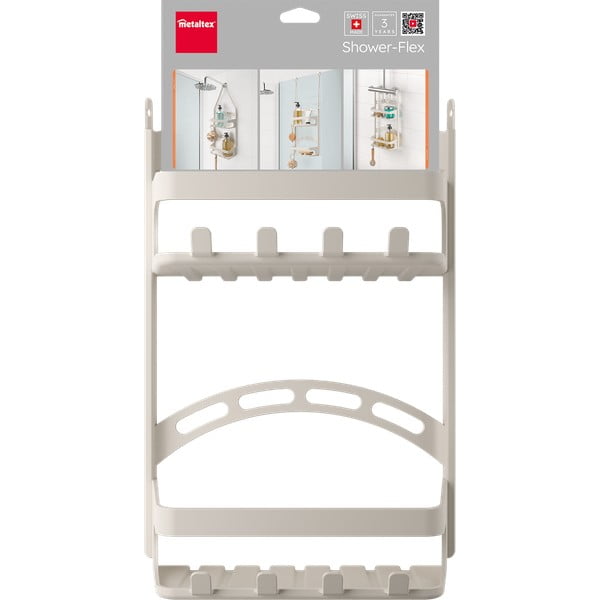 Mensola da bagno da appendere grigia in plastica – Metaltex-image-3