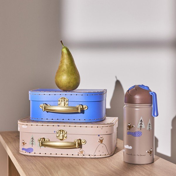 Bottiglia per bambini marrone in alluminio 360 ml Friends in the Forest – OYOY Mini-image-1