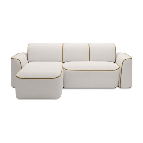 Divano angolare giallo/color crema (con penisola a sinistra/con chaise lounge) e rivestimento in bouclé Ume – ELTAP