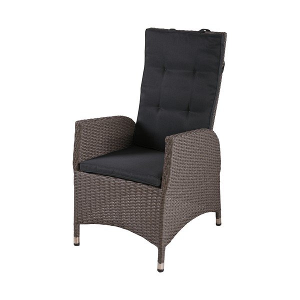 Poltrona da giardino grigio scuro in rattan artificiale Braga - Garden Pleasure-image-1