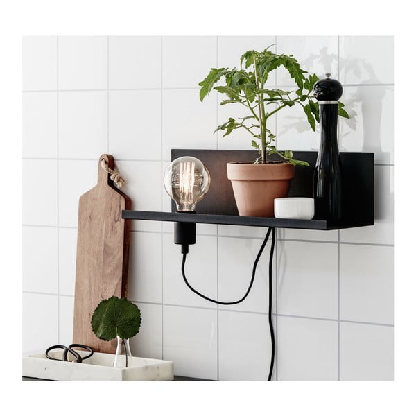 Lampada da parete nera con stazione di ricarica USB Multi - Markslöjd-image-1