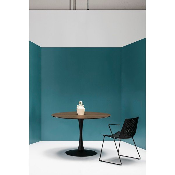 Tavolo da pranzo rotondo con piano in noce , ⌀ 110 cm Oda - Marckeric-image-2