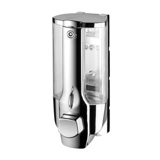 Dispenser per sapone in plastica da parete in argento lucido 350 ml Aqualine  – Sapho