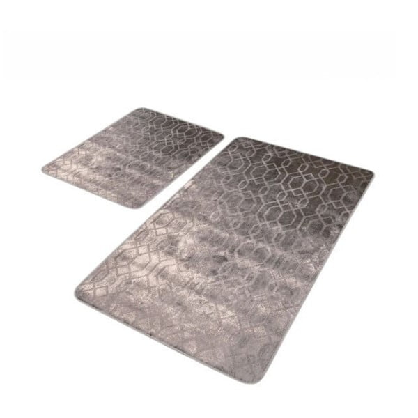 Set di tappetini per il bagno grigi in velluto 2 pz 60x100 cm – Mila Home