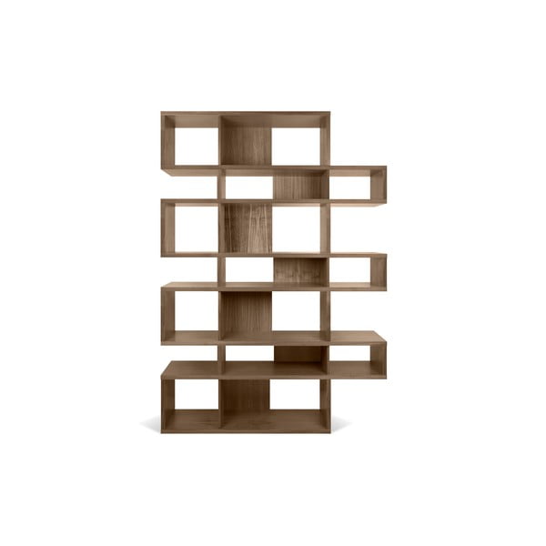 Libreria in legno di noce decorato Londra, altezza 220 cm - TemaHome