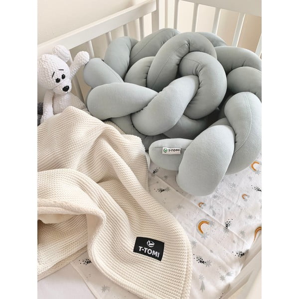 Mantella grigia in maglia di cotone, lunghezza 180 cm - T-TOMI-image-1