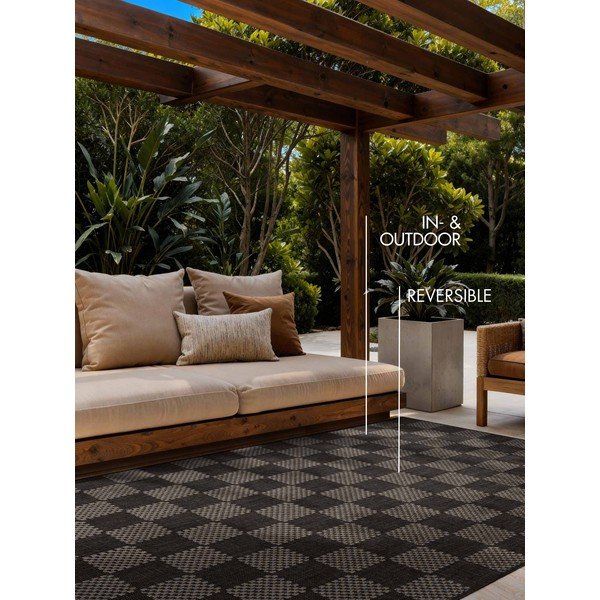 Tappeto da interno/esterno nero/color crema 200x300 cm Haringey Dorothy – Ted Baker-image-2