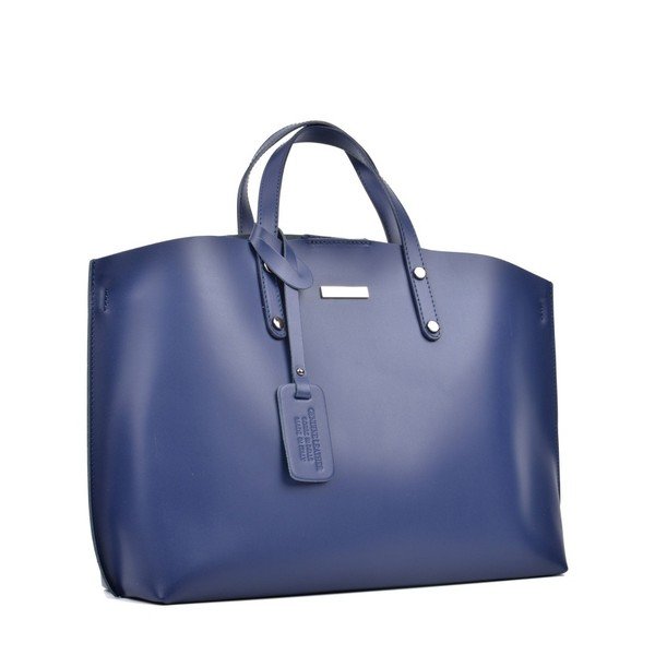 Tmavě modrá kožená kabelka Luisa Vannini Hailey-image-4