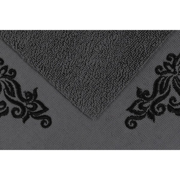 Set di 2 tappetini da bagno in cotone grigio scuro Hobby Sapphire - Foutastic-image-1
